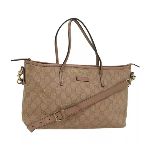 GUCCI GG Canvas Tote Bag 2way Pink - Picture 1 of 16
